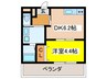仮）一条通共同住宅新築計画 1DKの間取り