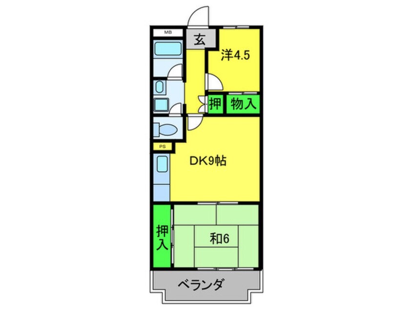 間取図 開成サンハイツ玉出