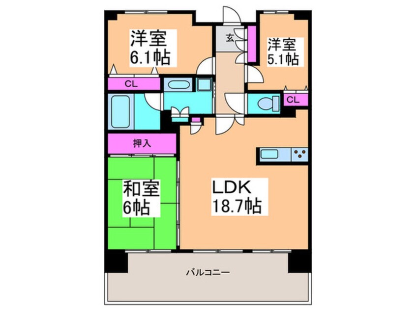 間取図 ｴｽﾘｰﾄﾞ松原松ヶ丘（1007）