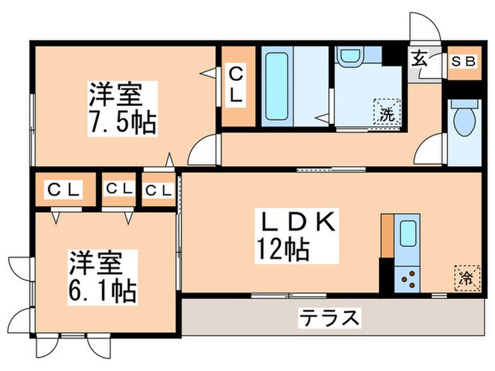 間取り図 グロリアハイツはびきのＡ棟