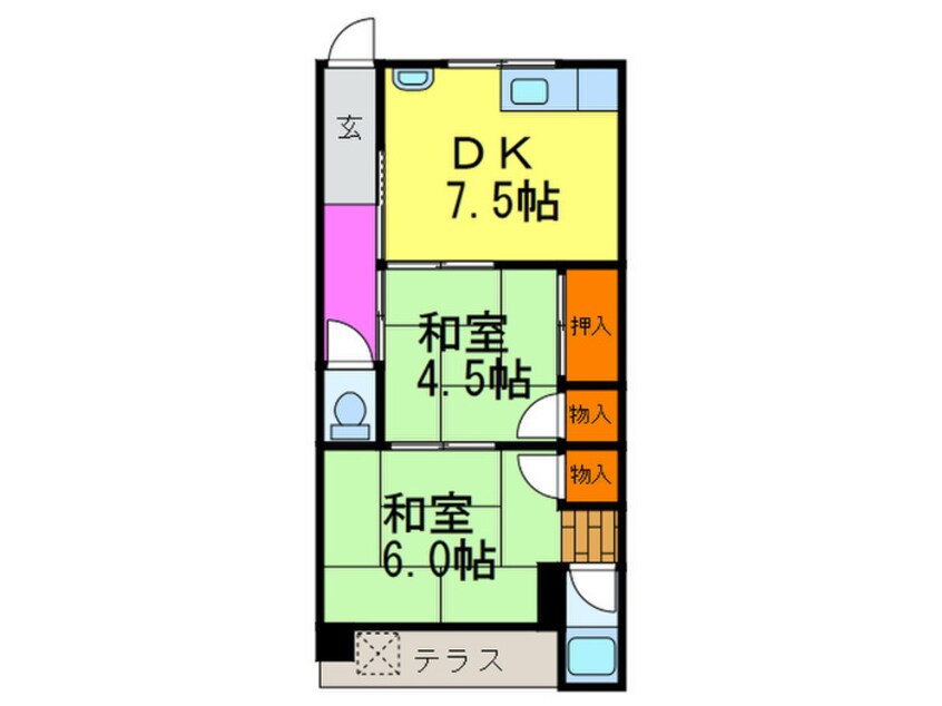 間取図 立花コ－ポ