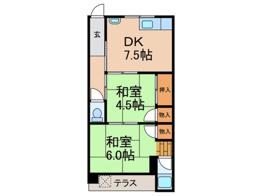 間取図 立花コ－ポ