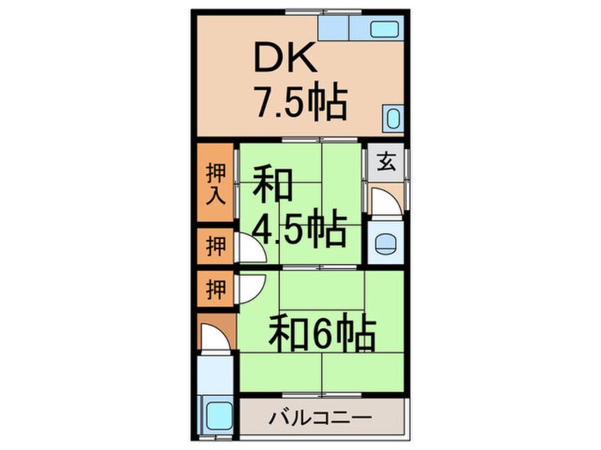 間取図 立花コ－ポ