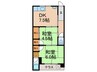 立花コ－ポ 2DKの間取り