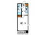 ｸﾗｳﾝﾊｲﾑ北心斎橋ﾌﾗﾜ-ｺ-ﾄ 1Kの間取り