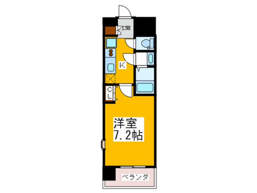 間取図 ｸﾗｳﾝﾊｲﾑ北心斎橋ﾌﾗﾜ-ｺ-ﾄ