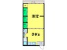ハイクオリティ向陵 1DKの間取り