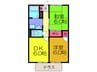 メゾンサン 2DKの間取り