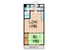 ＹＫハイツ旭が丘 1LDKの間取り