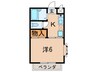 サマックス末広 1Kの間取り