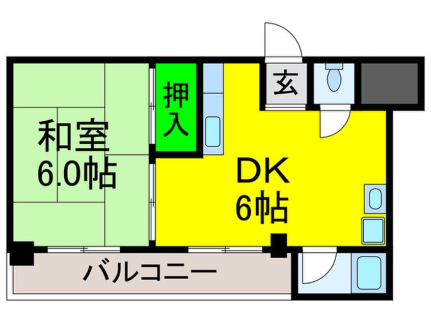 間取図 ヴィラ万代(206)