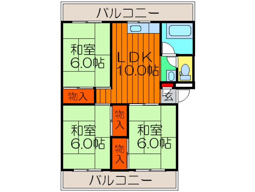 間取図 さつき丘コ－ポ