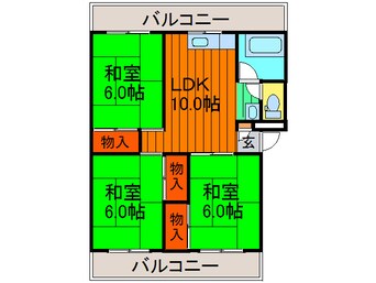 間取図 さつき丘コ－ポ