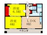 パレス東洋小松館 2LDKの間取り