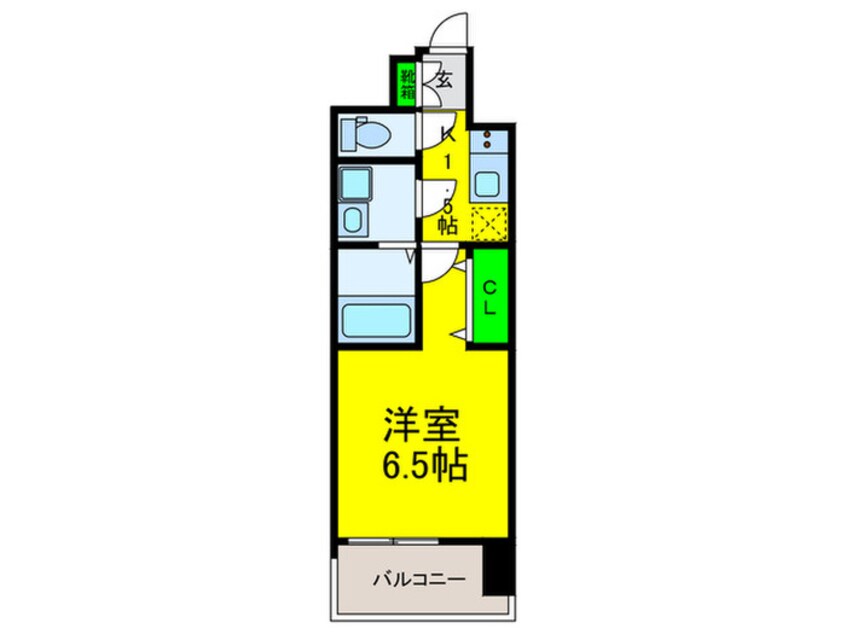 間取図 ﾌｧｰｽﾄﾌｨｵｰﾚ難波ｸﾚｼｱ(1105)