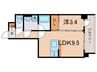 ﾚｵﾝｺﾝﾌｫｰﾄ西大路御池（205） 1LDKの間取り