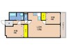 六甲熊内ハイツ（507) 2LDKの間取り