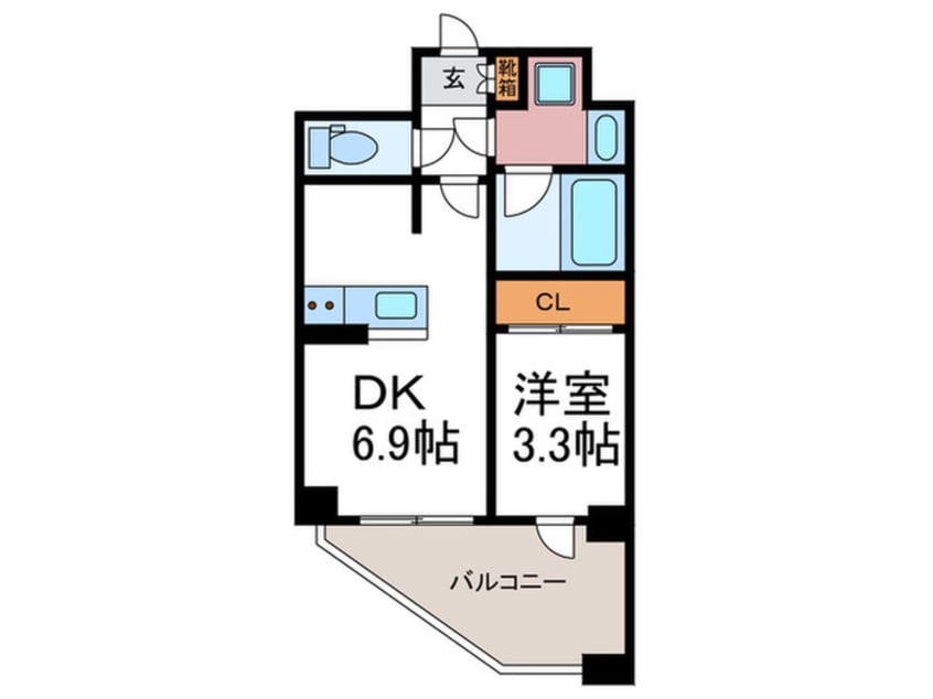間取図 ﾚｵﾝｺﾝﾌｫｰﾄ西大路御池（304）