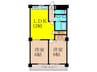 ラムール住吉 2LDKの間取り