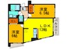 グランソレイユ 2LDKの間取り