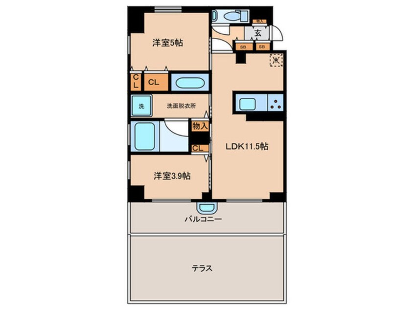 間取図 シエリア京都鴨川二条(101)