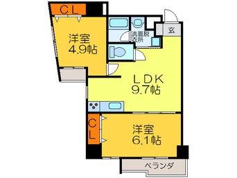 間取図 グランガ－デン足代新町