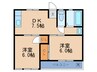 商業豊崎マンション 2DKの間取り