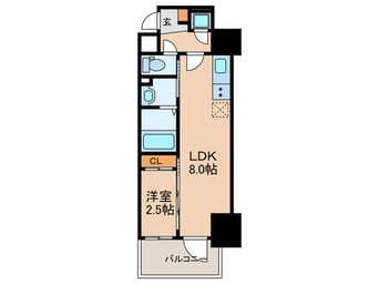 間取図 ｴｽﾘｰﾄﾞﾚｼﾞﾃﾞﾝｽ本町ﾊﾟｰｸﾌﾛﾝﾄ