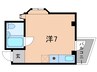 シャト－甲陽 1Rの間取り
