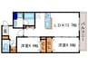 グレース桂川 2LDKの間取り