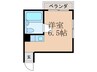 シャトーカズキ 1Rの間取り