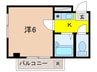 ワンズ仁川 1Kの間取り