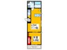 フェリーチェヴェント 1LDKの間取り