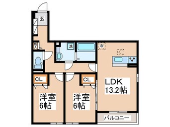 間取図 トリシア　クレ－ル