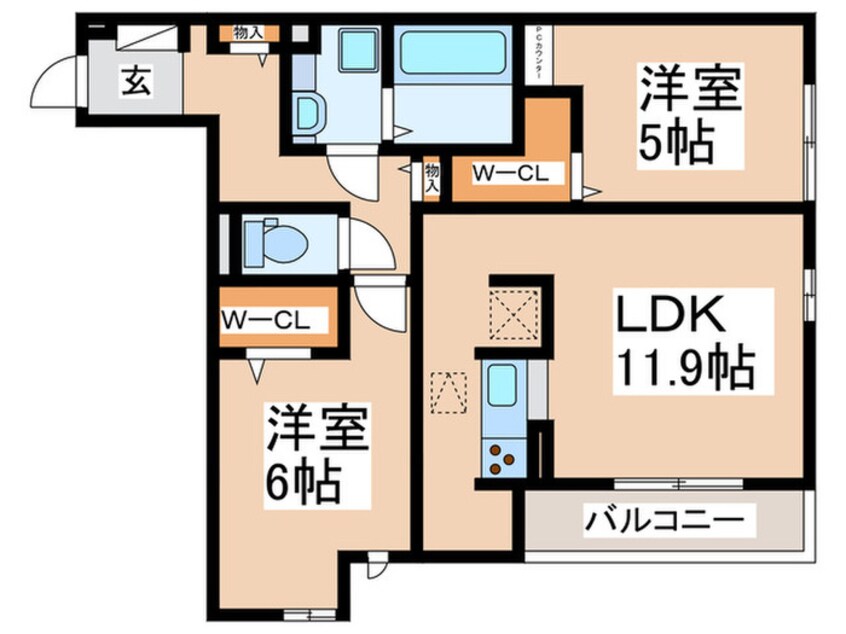 間取図 トリシア　クレ－ル