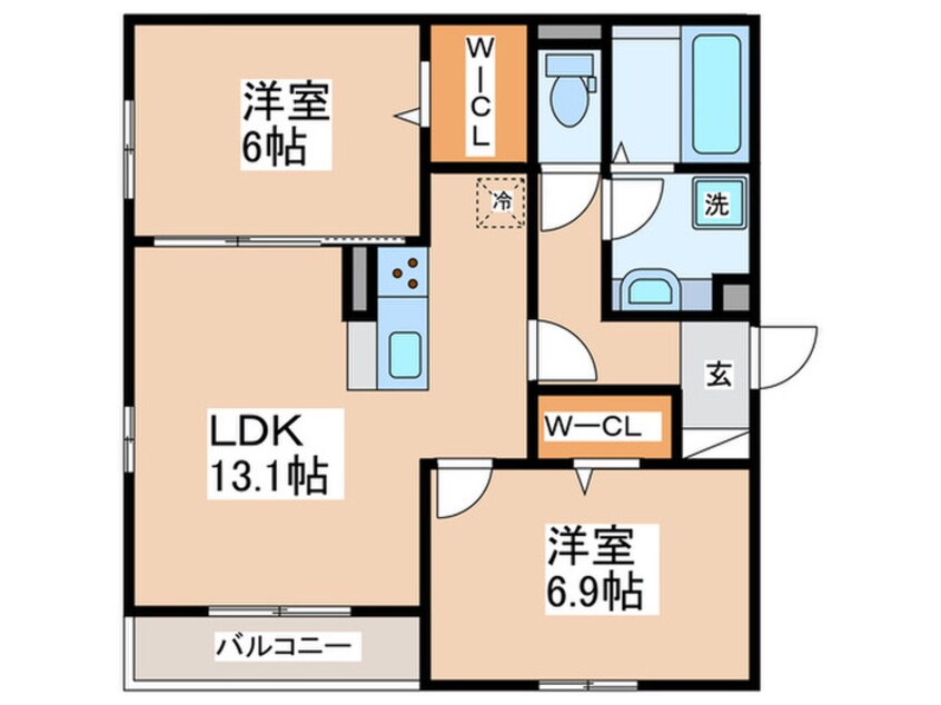 間取図 トリシア　クレ－ル