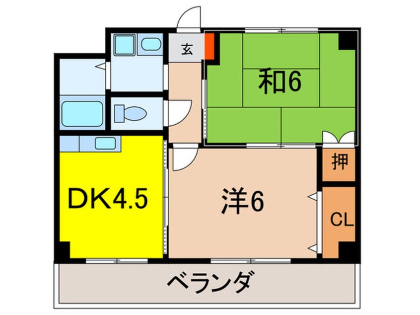 間取図 フォンテ－ヌ甲東園