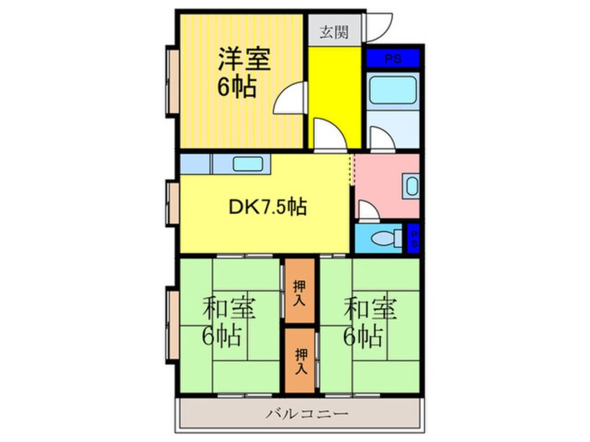 間取図 エトワ－ル長岡京