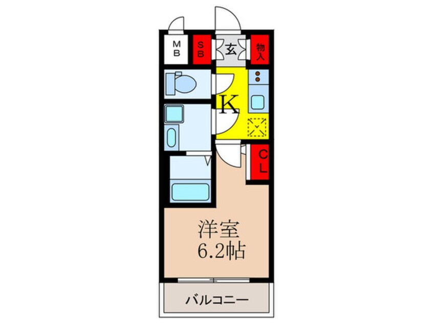 間取図 ｴｽﾃﾑｺｰﾄ新大阪ⅩⅥﾊﾟﾙｽ(709)