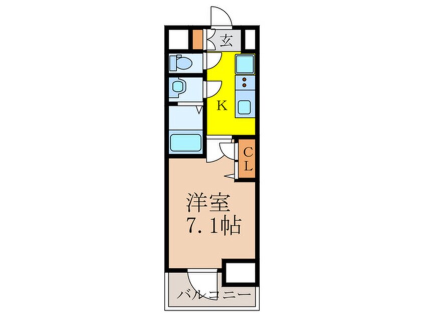 間取図 ﾌﾟﾚｻﾝｽOSAKA西中島ﾘｴｿﾞﾝ(804)