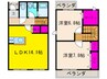 calme maison富田 2LDKの間取り