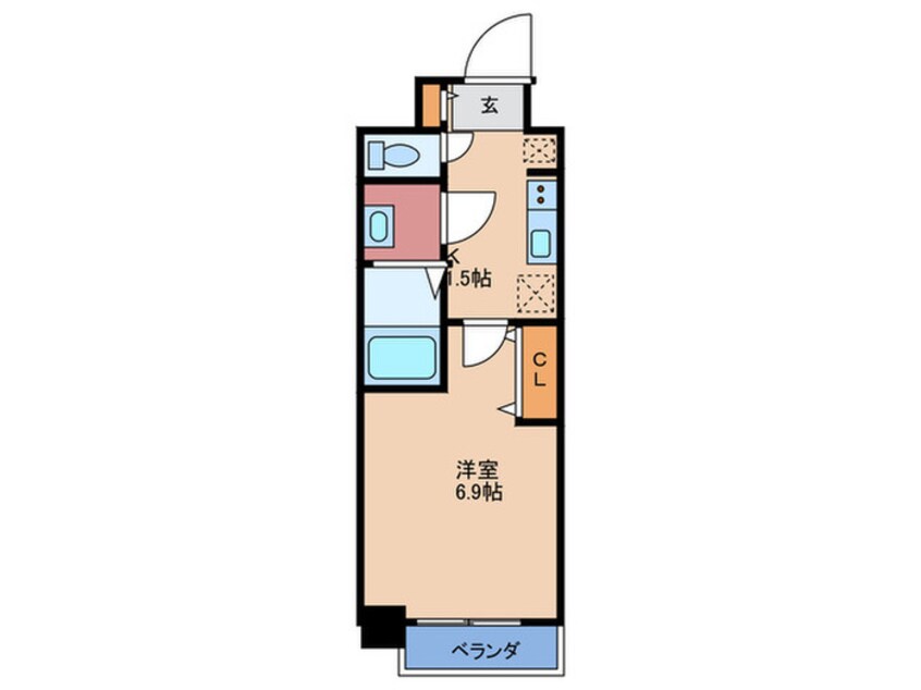 間取図 ﾌﾟﾚｻﾝｽ大阪都島ｴﾚﾅ-ﾄﾞ(304)