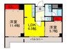 アルデール　エスパシオ 2LDKの間取り