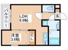 グレイスキューブ 1LDKの間取り
