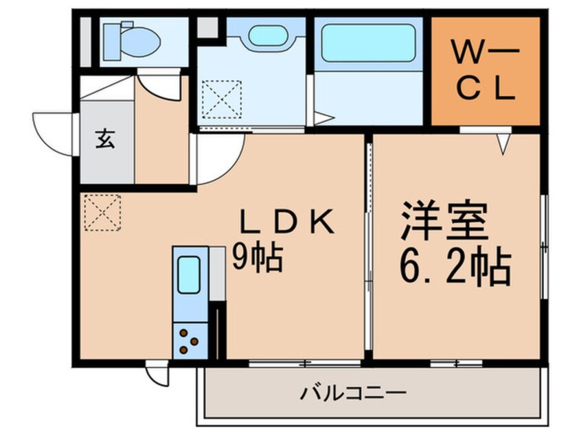 間取図 D-room//セジュール久米田