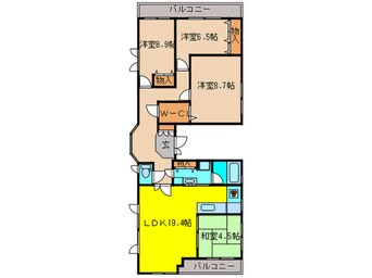 間取図 パルハイム（南側）