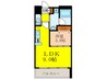 アーバンフラッツ西中島 1LDKの間取り