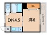 Ojiパークハイム 1DKの間取り