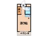 コーポ出町柳 1Kの間取り