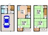 南市岡２丁目貸家 3DKの間取り